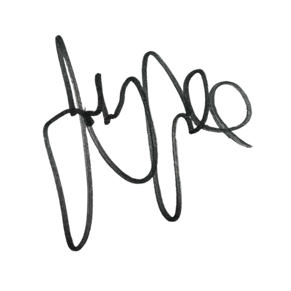 A stylized signature written in a cursive font