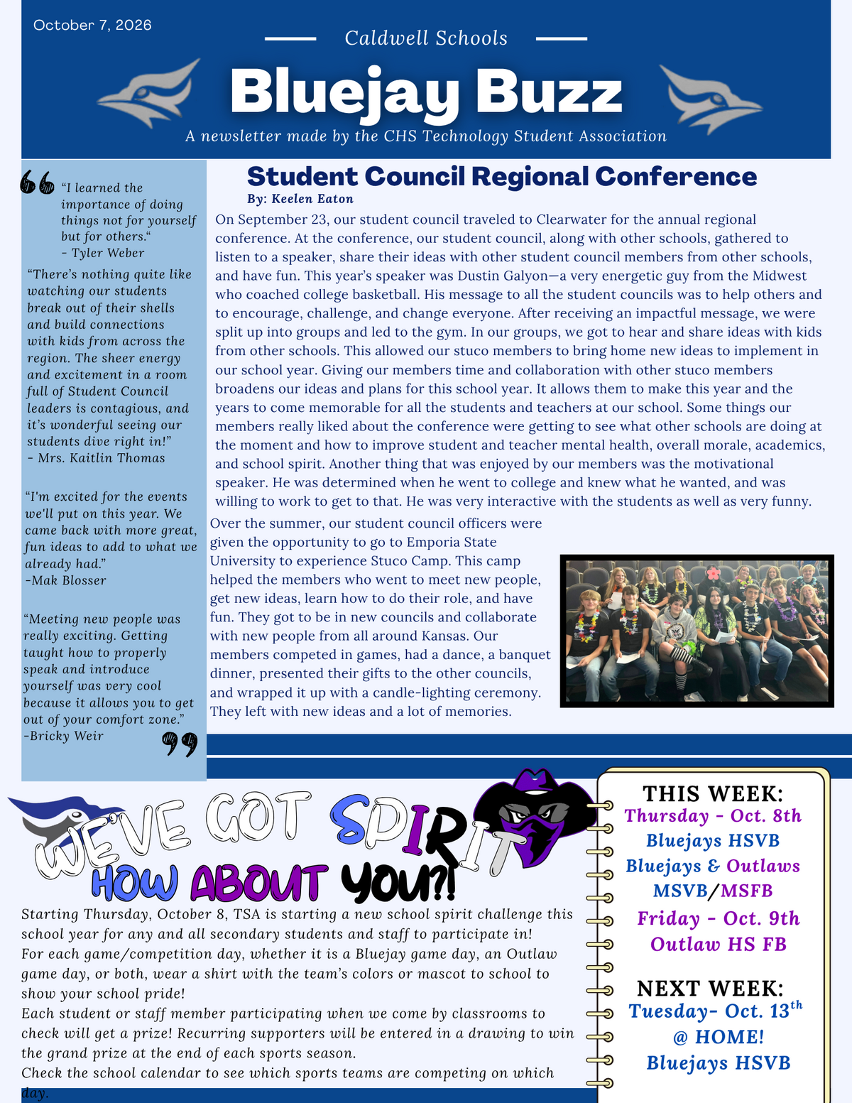 Bluejay Buzz Oct. 7 Edition