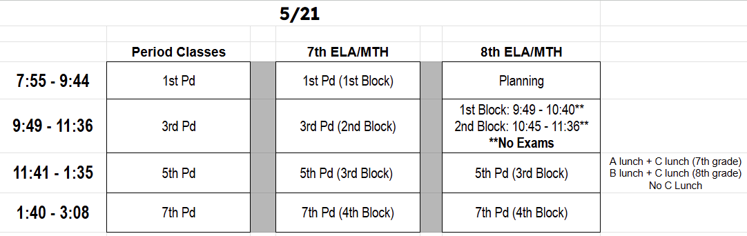 CTA Schedule and Check Outs