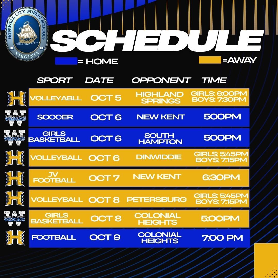 This Week's Game Schedule