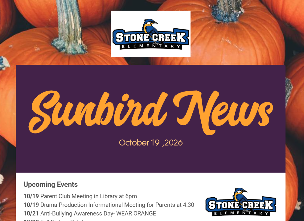 Sunbird News- week of 10/19/26