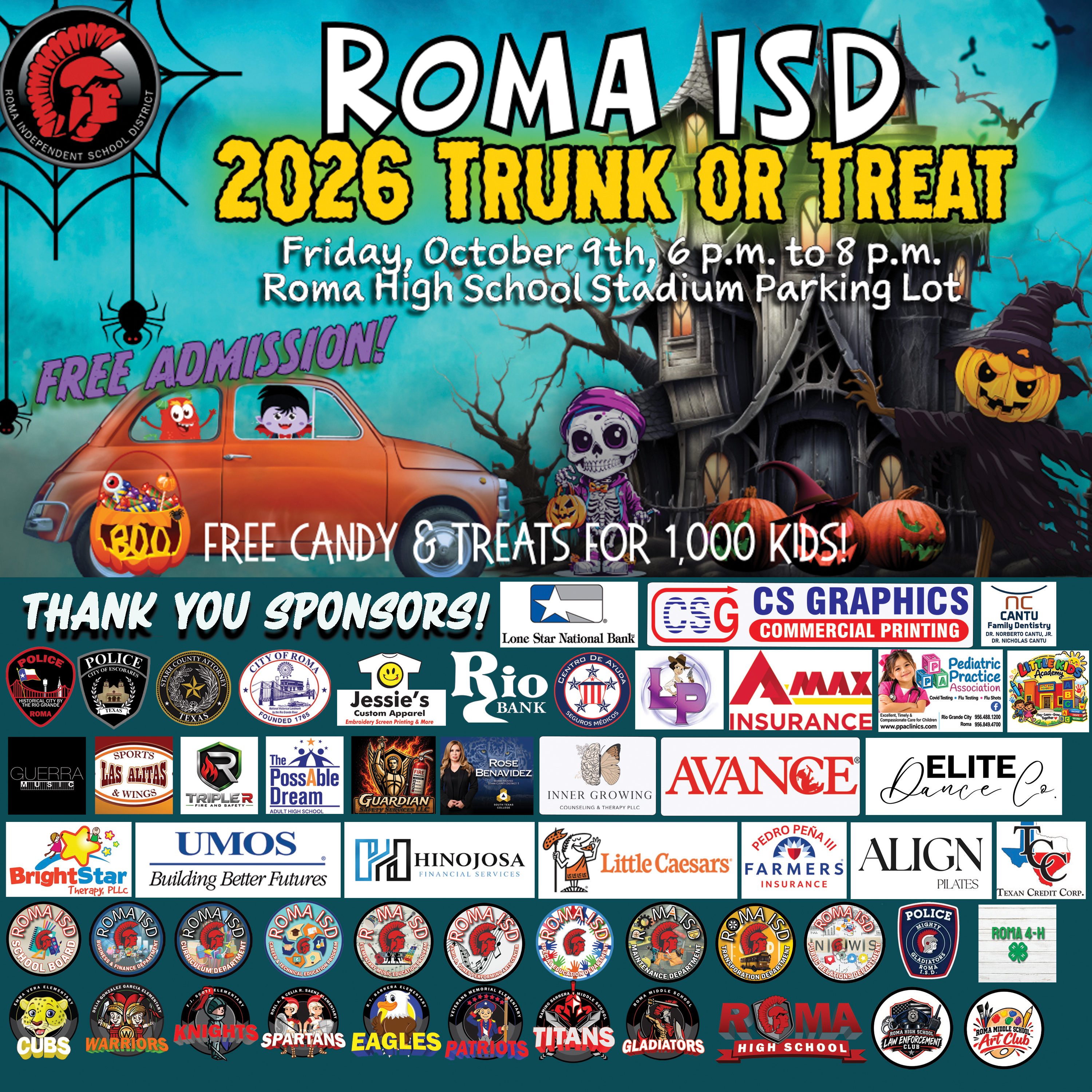 Join Us for Roma ISD Trunk or Treat 2026!