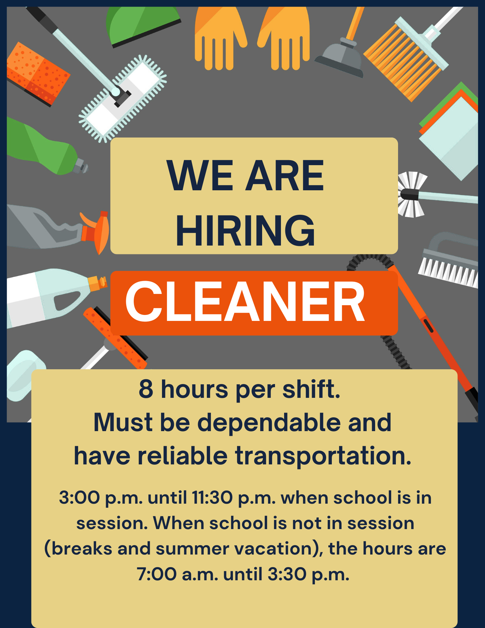 We're hiring - Cleaner