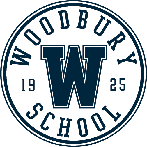 A circular logo with the text 'WOODBURY SCHOOL' and a large 'W' in the center.