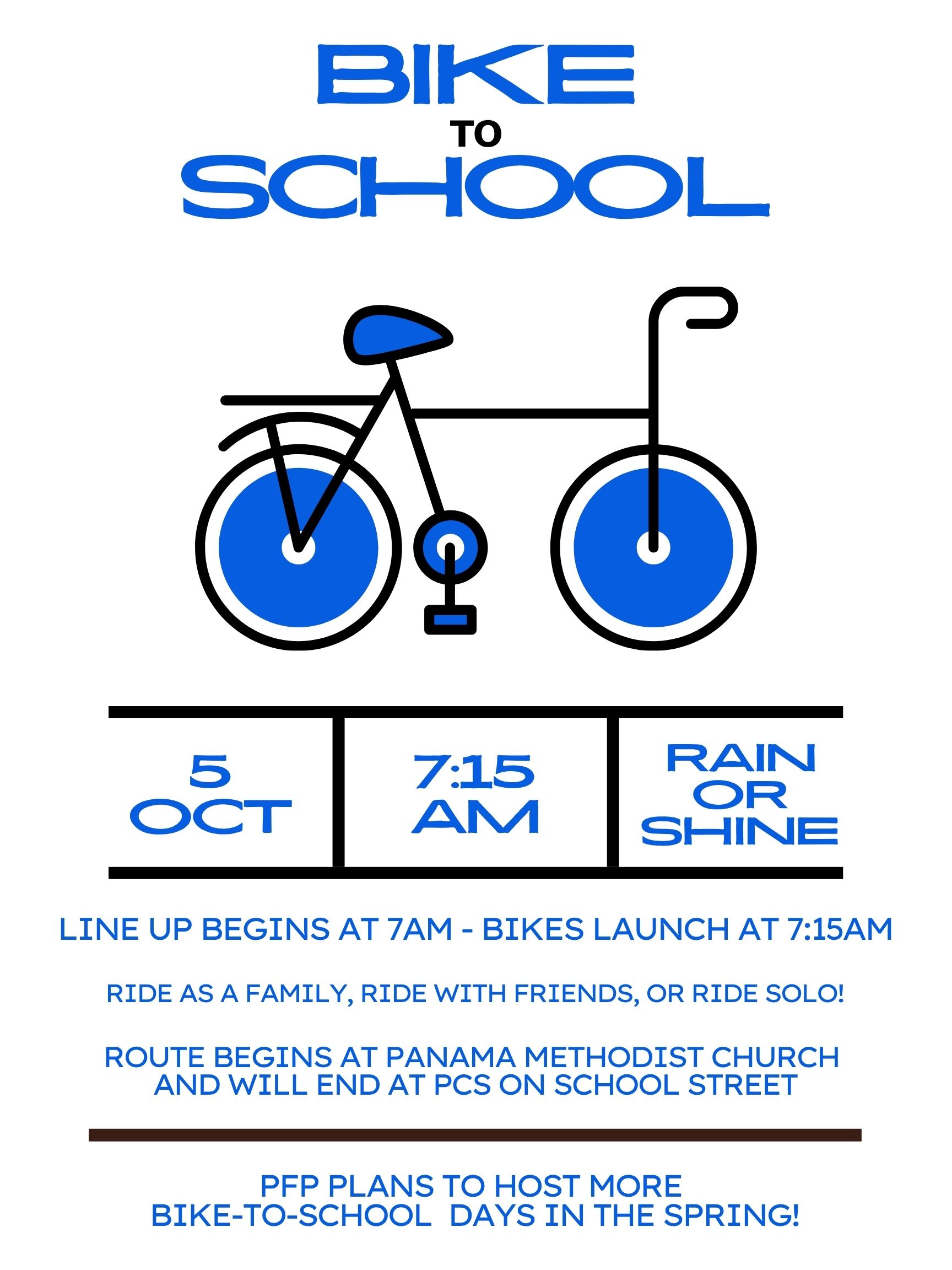 Bike to School Day - 10/05!