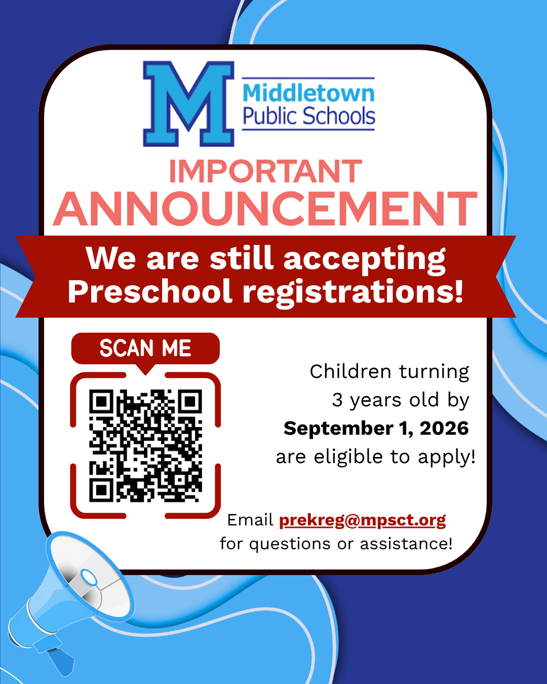 Preschool Registrations for 2026-2027 School Year