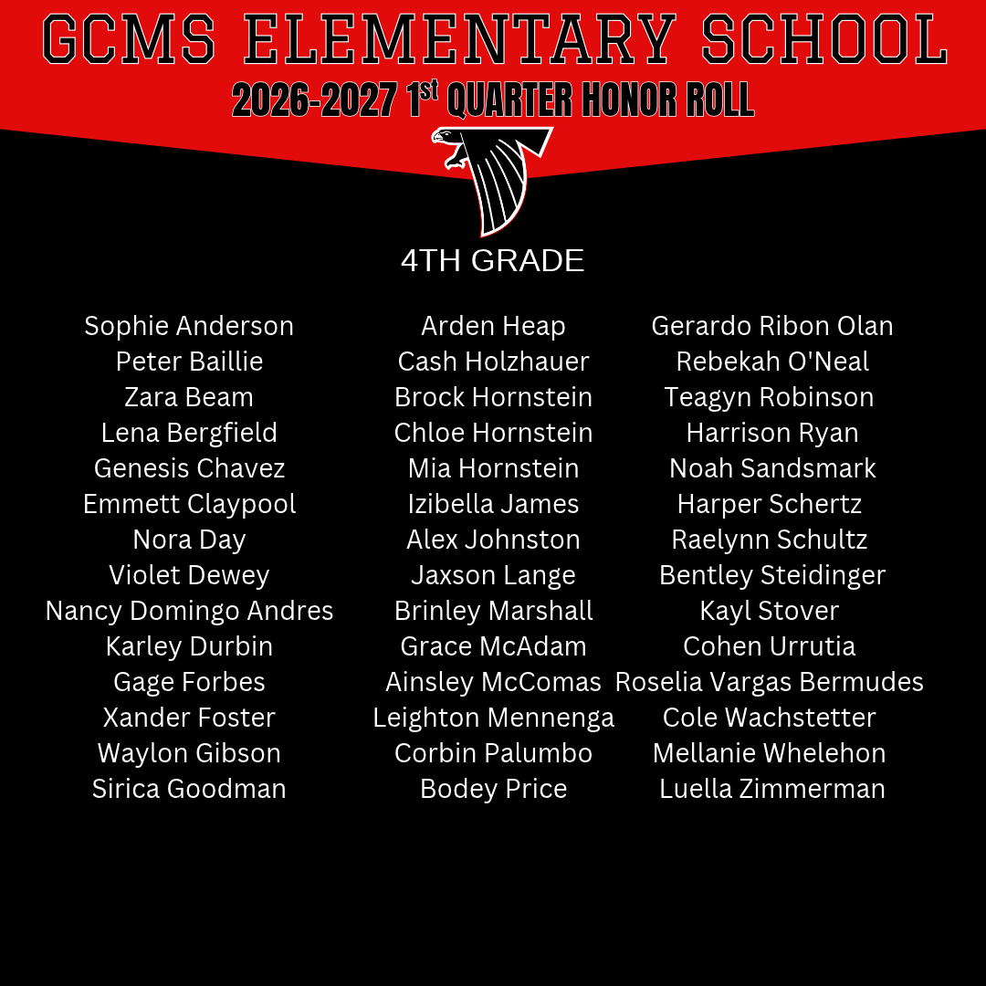 Elementary School 1st Quarter Honor Roll