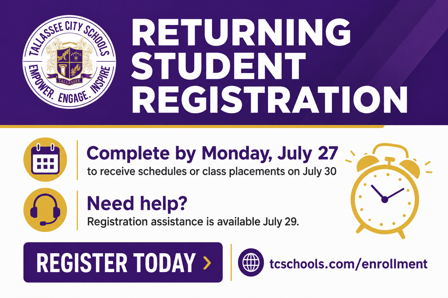 Returning Student Registration 