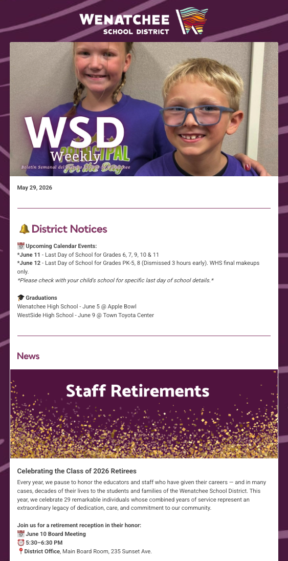 WSD Weekly: May 29, 2026