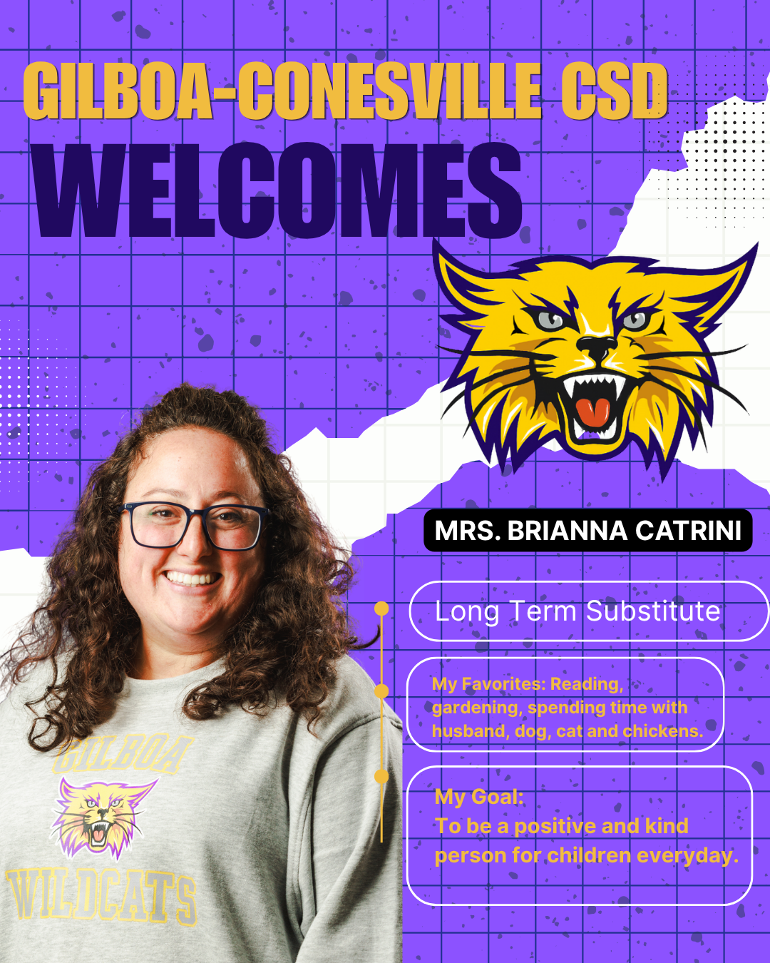 GCCSD Welcomes: Mrs. Catrini, Long Term Substitute