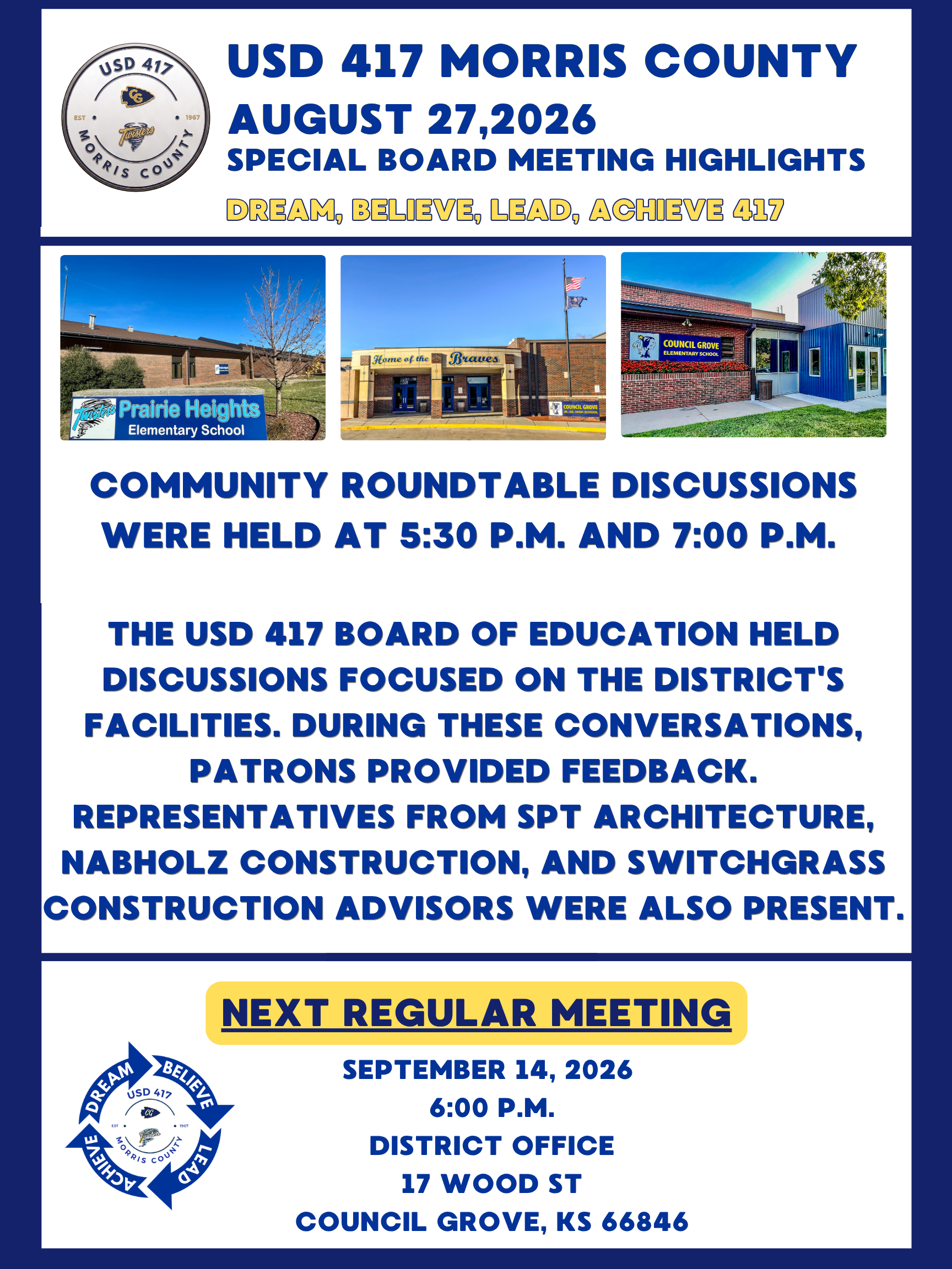 USD 417 August 27 Community Roundtable Highlights