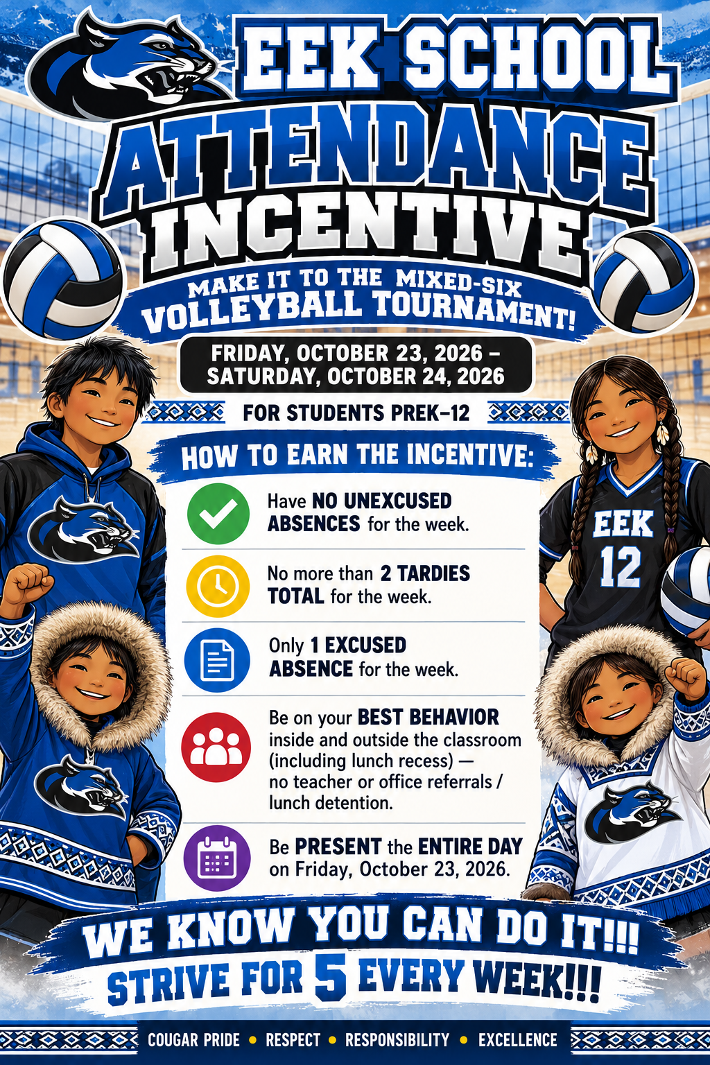 Mixed-Six Volleyball Tournament Attendance Incentive for October 23, 2026-October 24, 2026