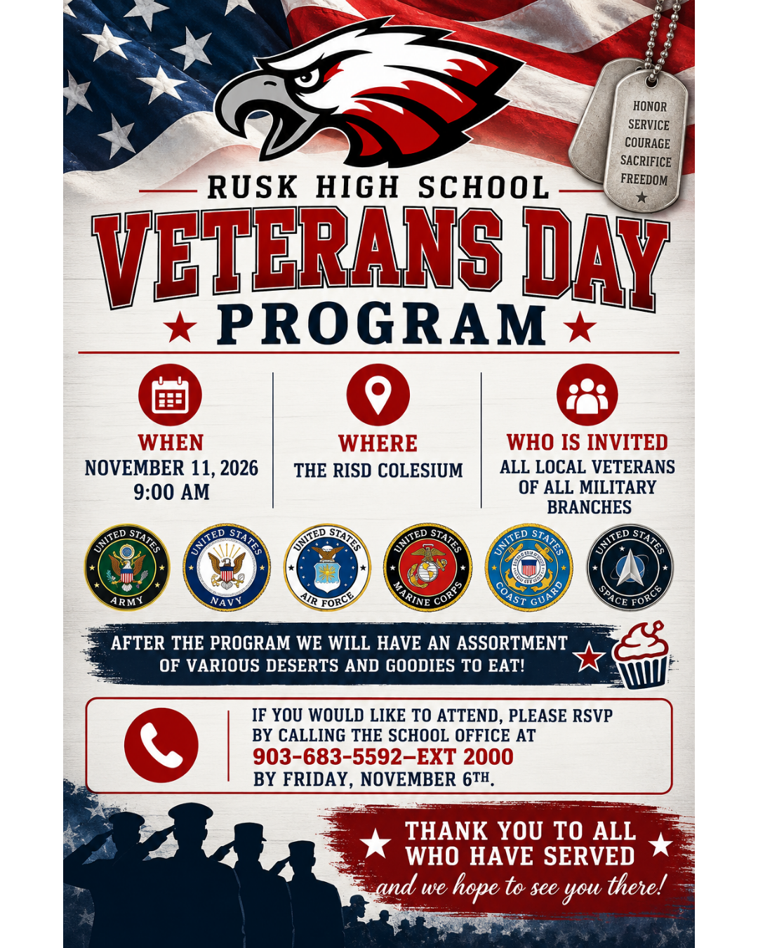 Rusk High School Veterans Day Program