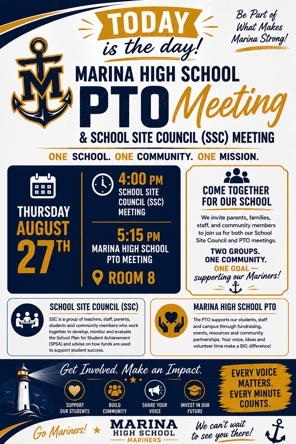 Parent Teachers Organization & School Site Council Meeting