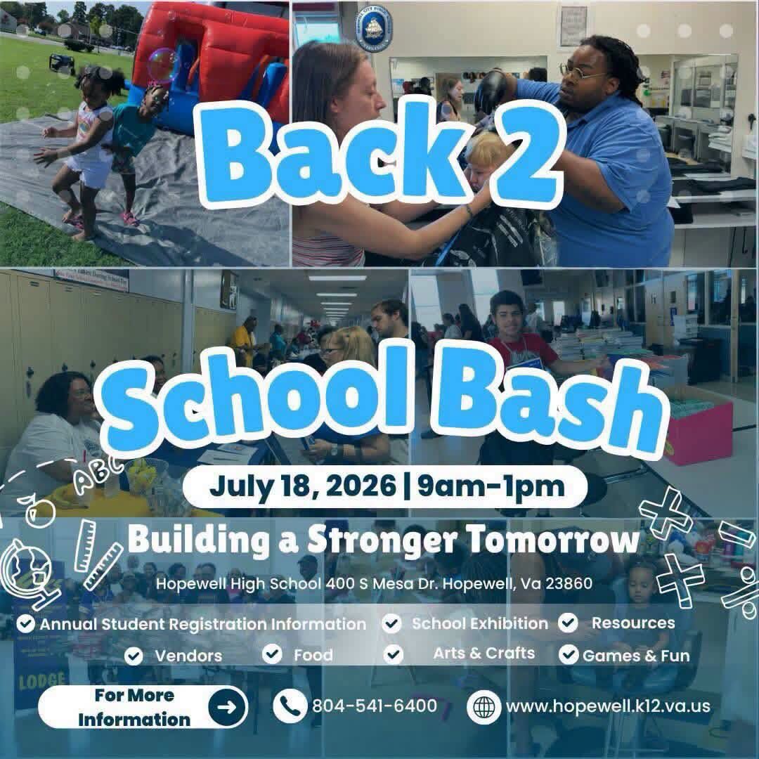 Tomorrow is our HCPS Back 2 School Bash!!!