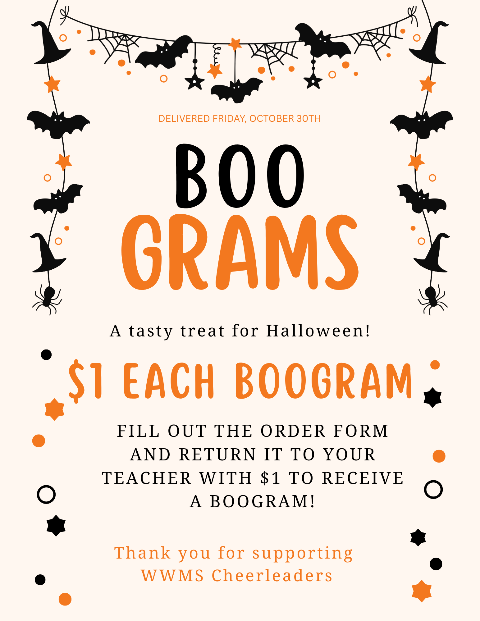 👻🎃 Get Your Boo-Grams In! Due Thursday, 10/29