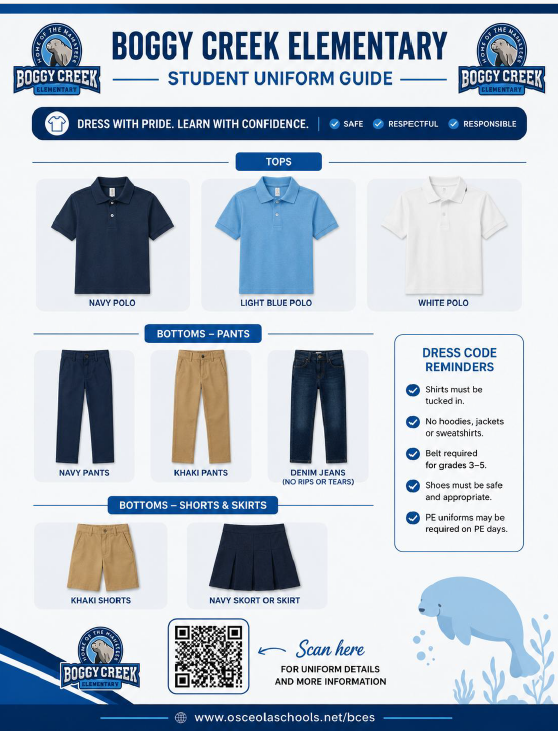 BCES Uniform Expectations: DRESS with Pride Manatees!