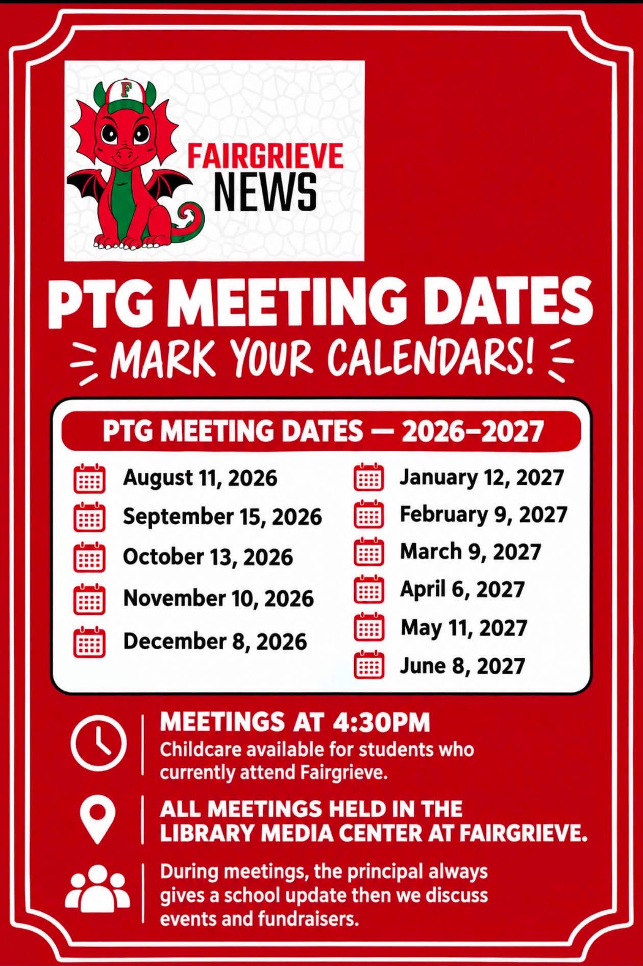 NEXT FGE PTG - Meeting is this Tuesday, October 13th, 2026, 4:30 to 5:30 pm