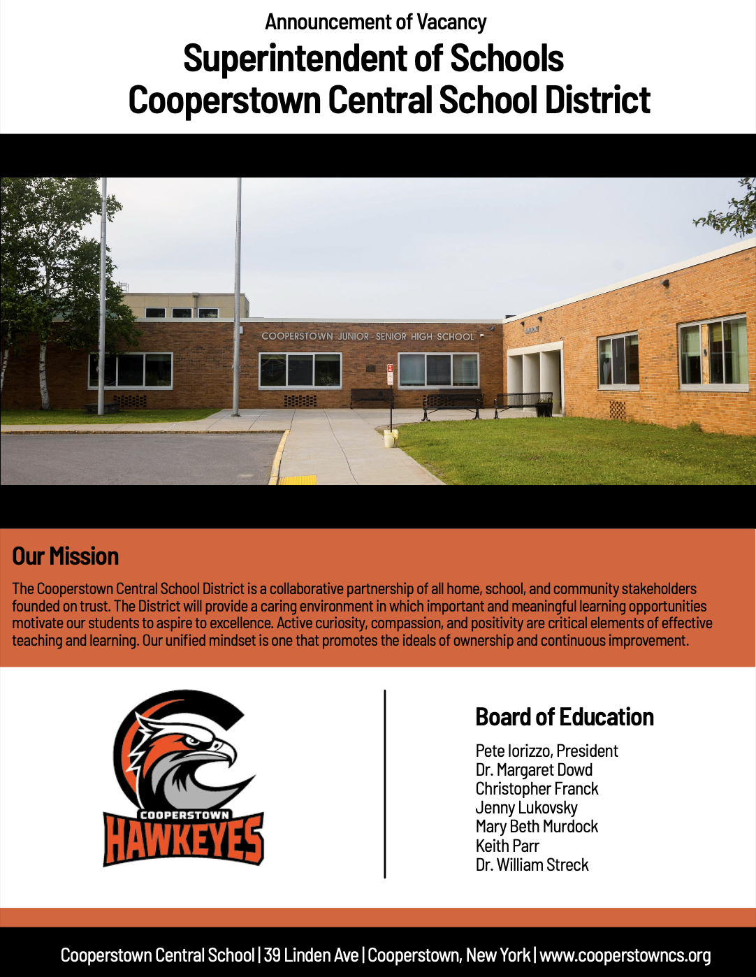 We're Hiring: Superintendent of Schools