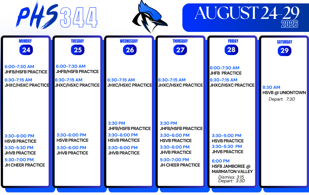 Week at a Glance August 24-29, 2026