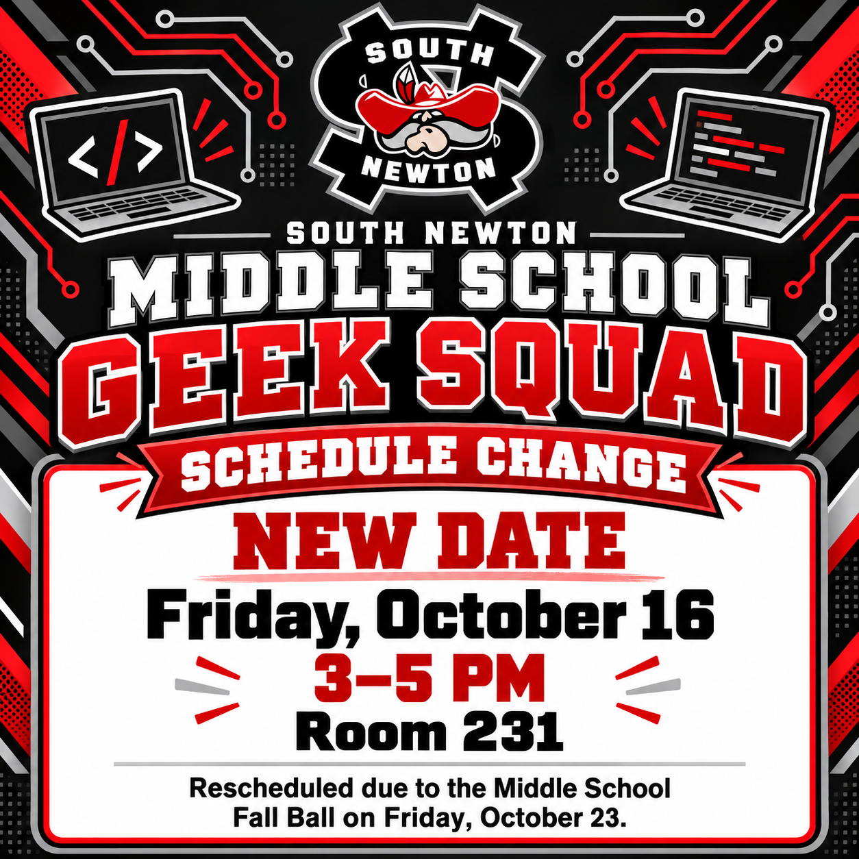 SNMS Geek Squad - Date Change
