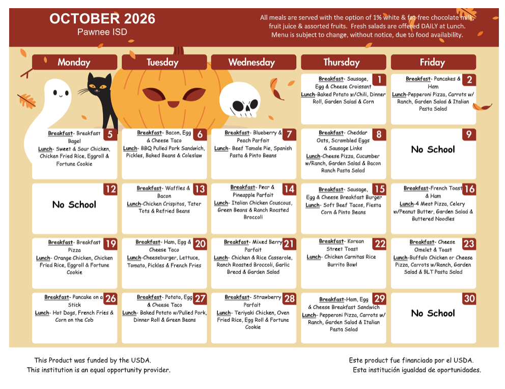 🥧🍎October Menu 🍎🥧