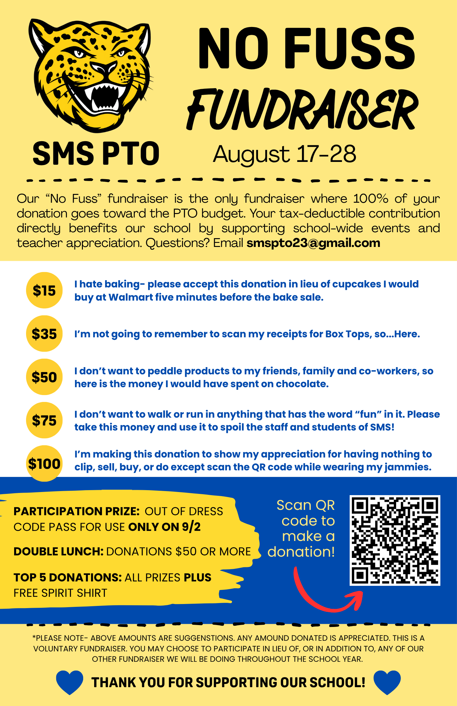 Message from our PTO - No Fuss Fundraiser