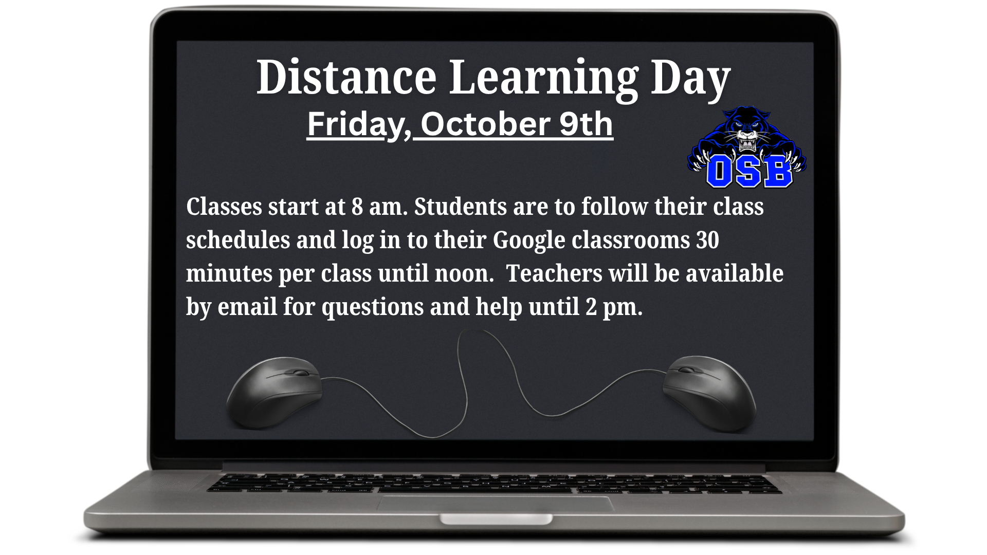 Friday, October 9th- Distance Learning Day