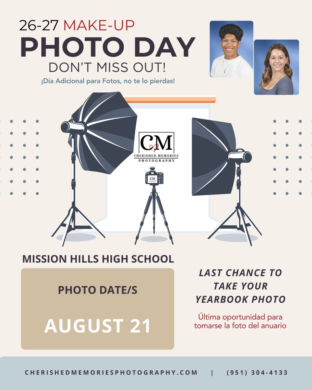 Photo Make-Up Day – Friday, August 21