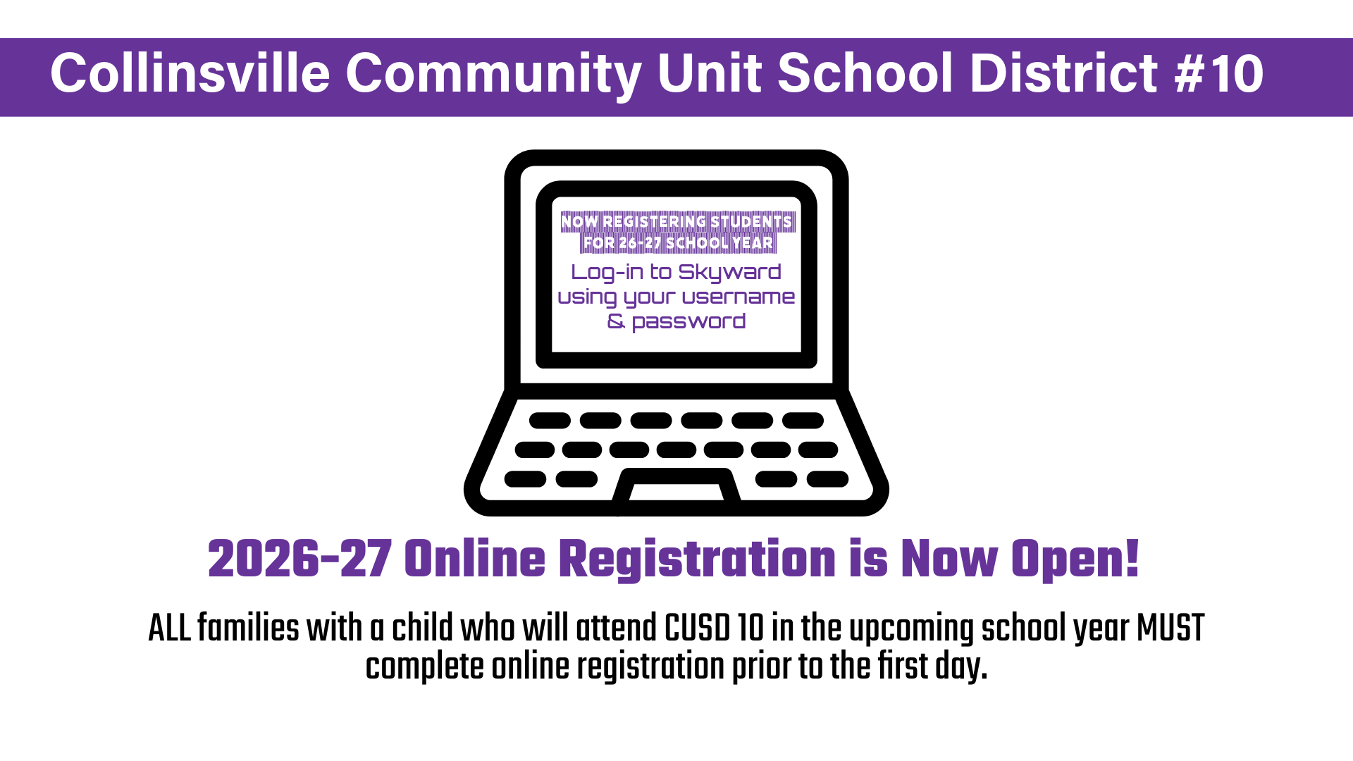Online Registration for 26-27 School Year Opens at 6:00 PM Today