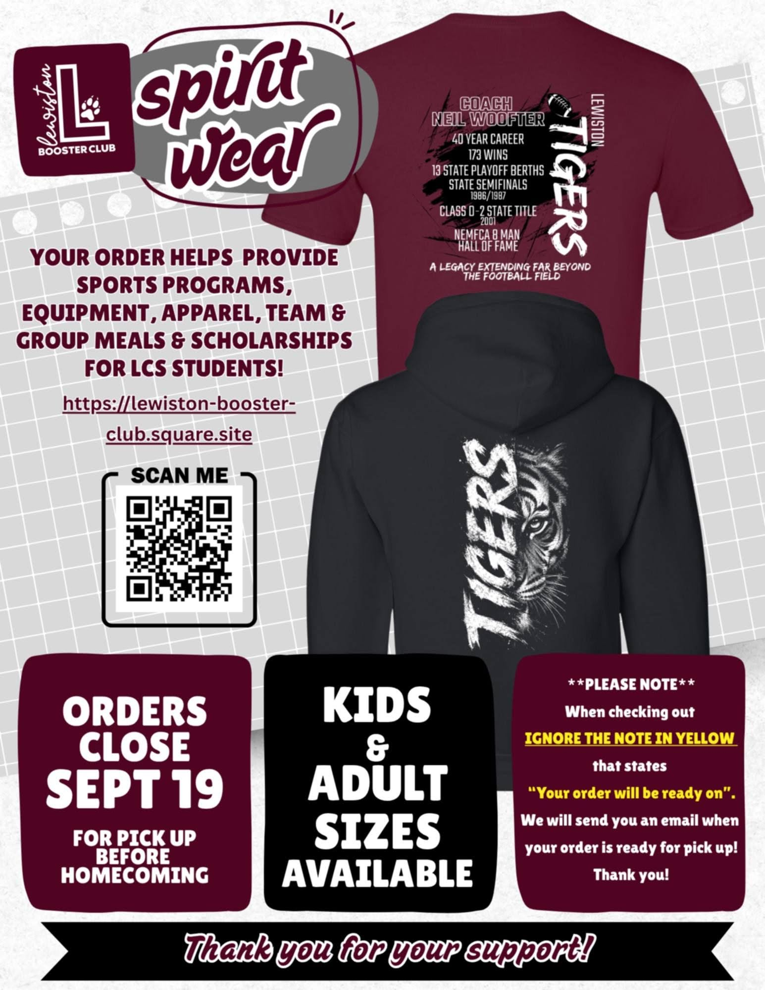 Lewiston Booster Club Spirit Wear