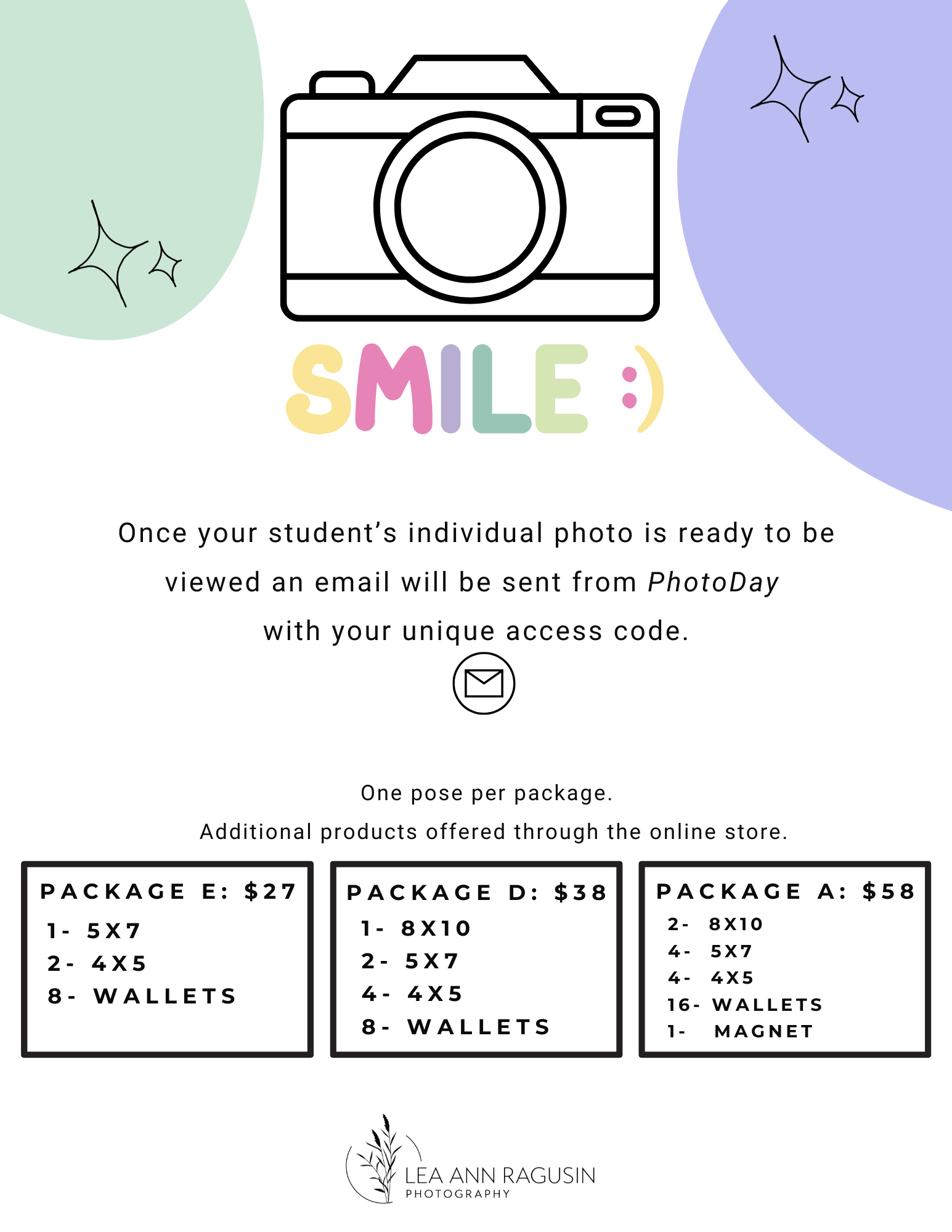 Picture Day Packages