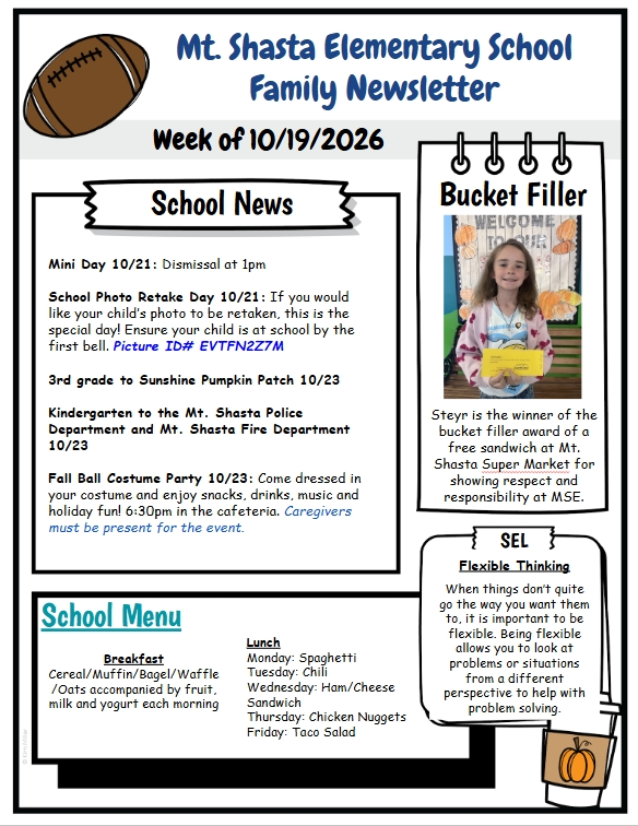MSE Family Newsletter 10/19/2026