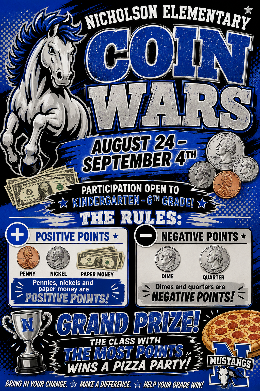 Coin Drive August 24- September 4