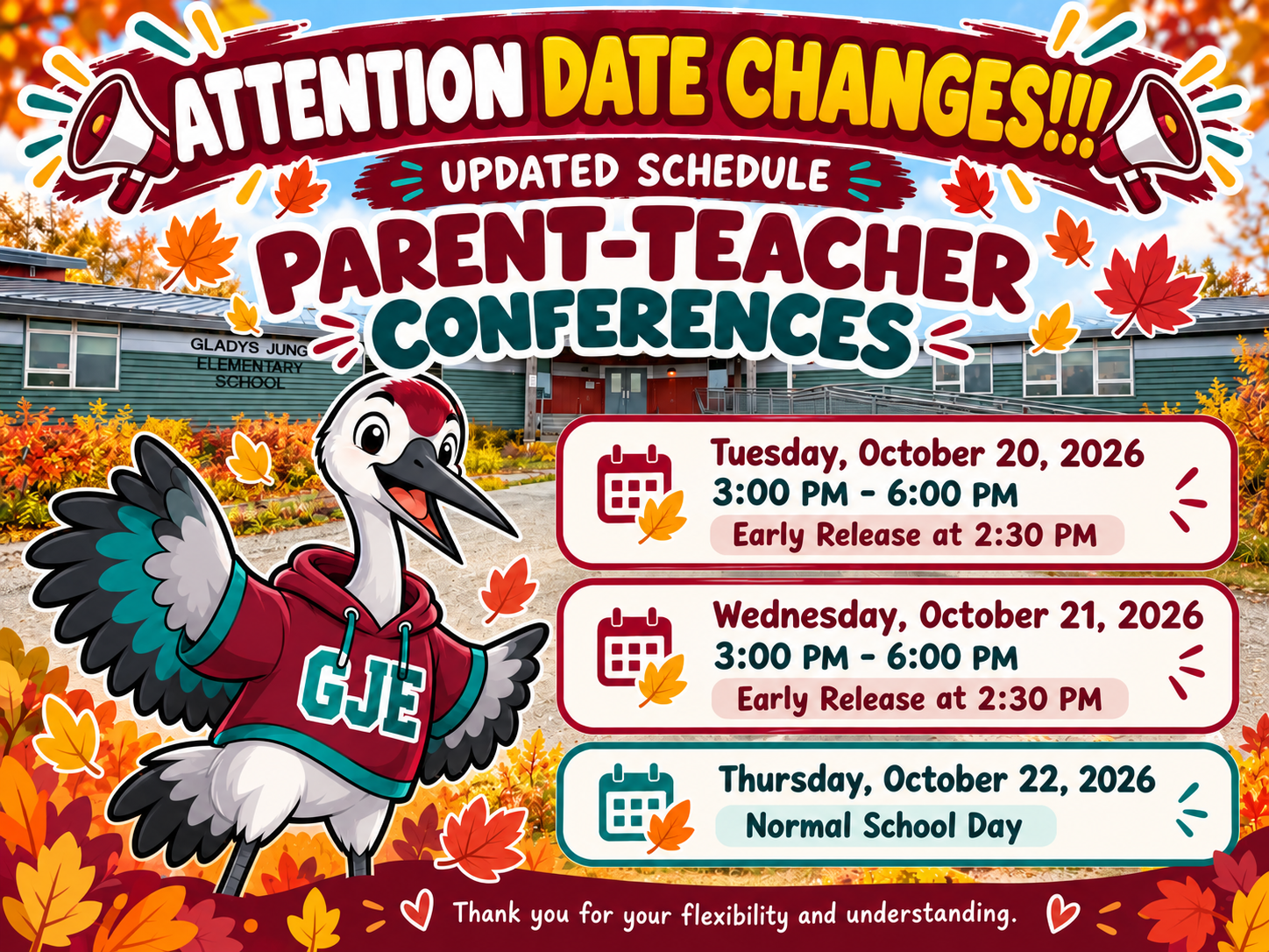 Updated Schedule: Parent-Teacher Conferences
