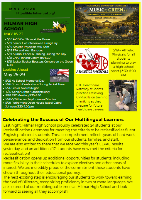 Hilmar High School Happenings
