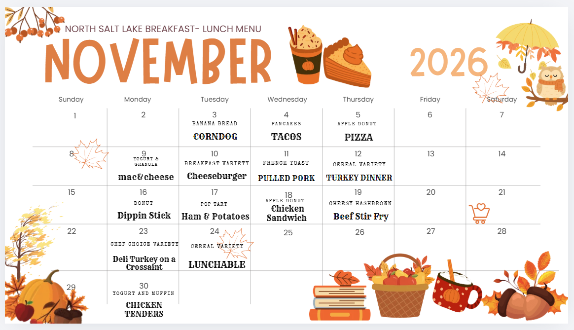 November Student Breakfast/Lunch Order Form NSL