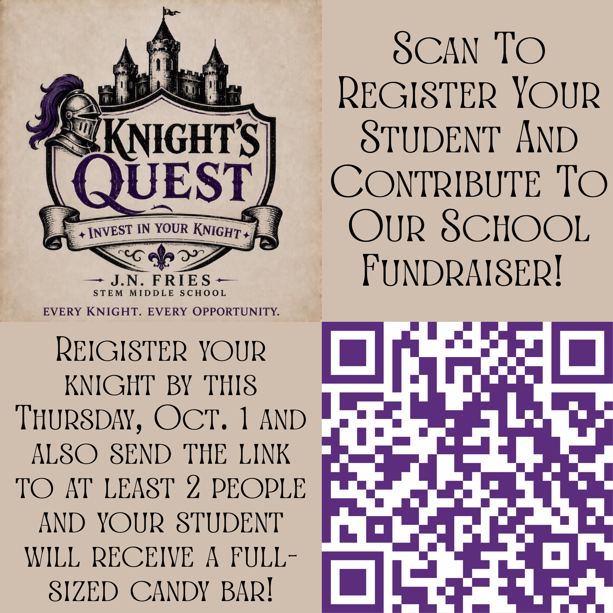 Knights Quest Fundraiser- Get a candy bar 