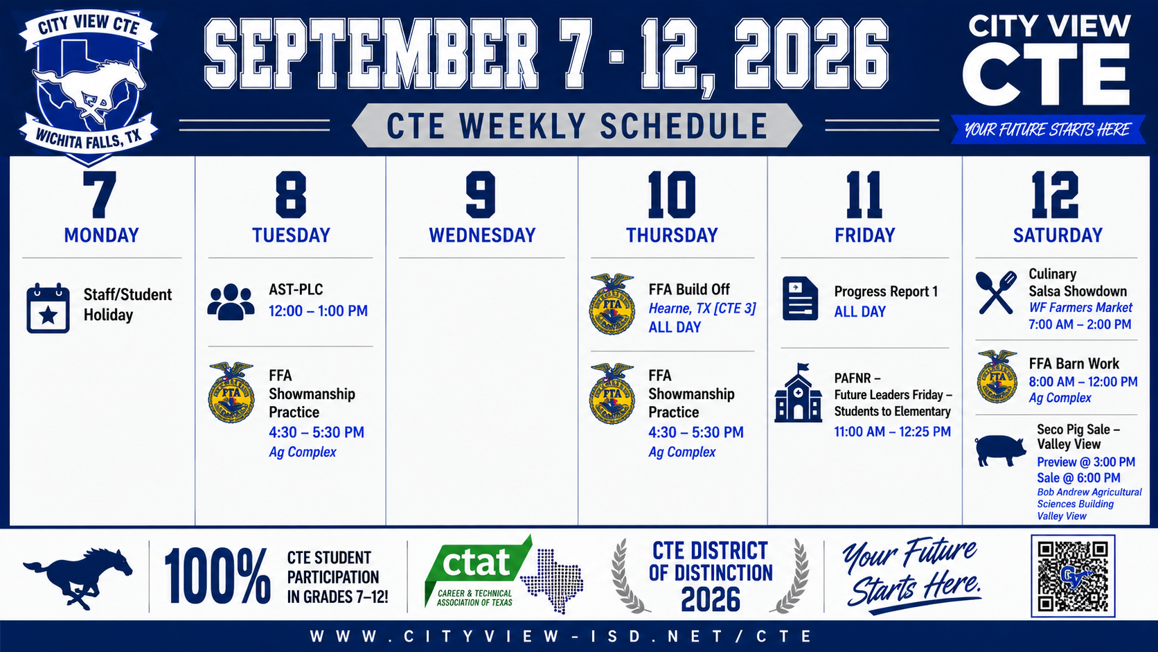 CTE Week at a Glance: Sept. 7 - Sept. 12