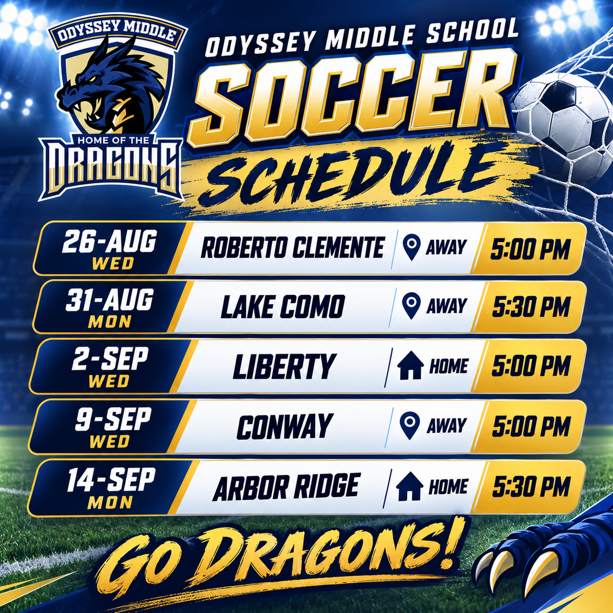 Soccer Schedule