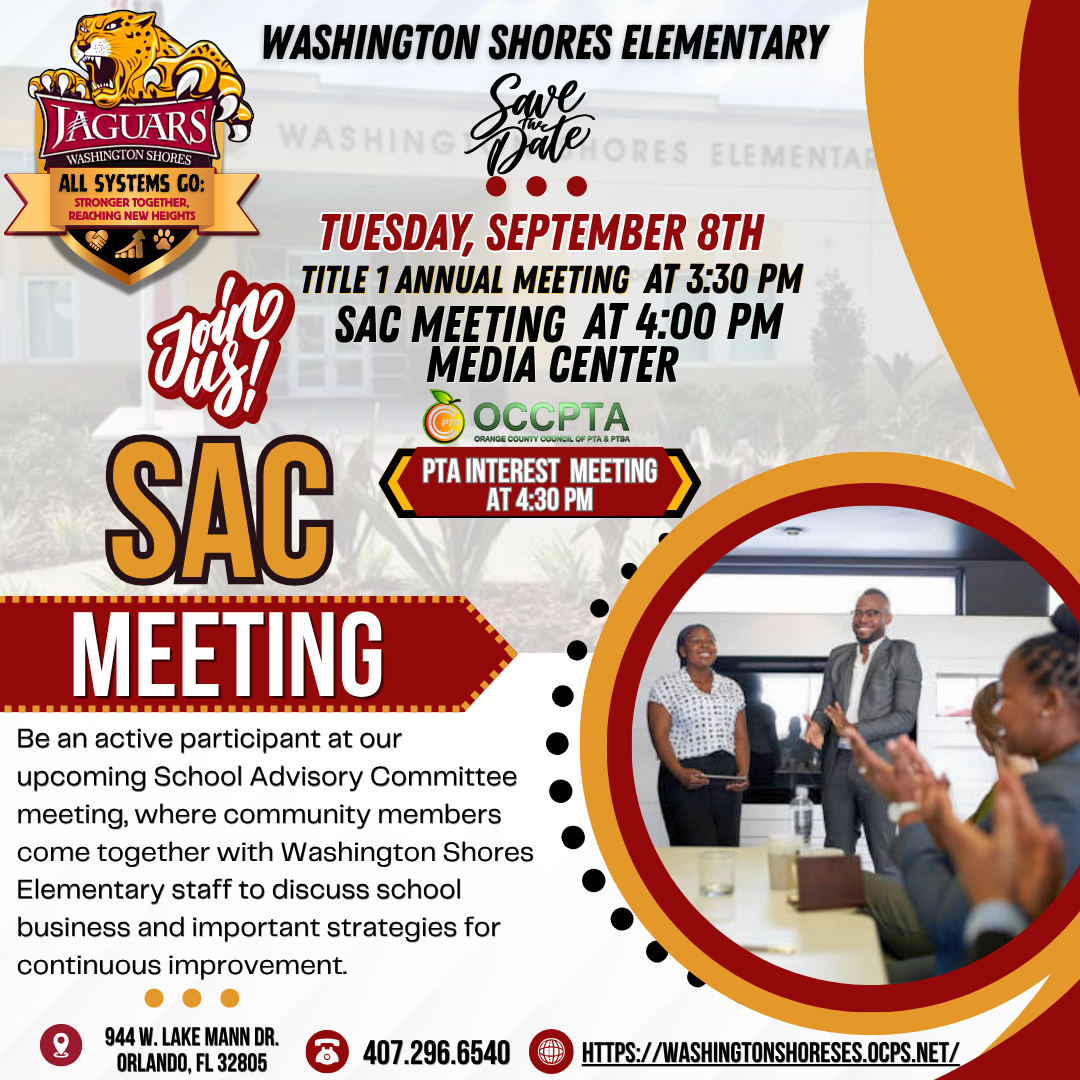 📢 Reminder, Washington Shores Families!🐾