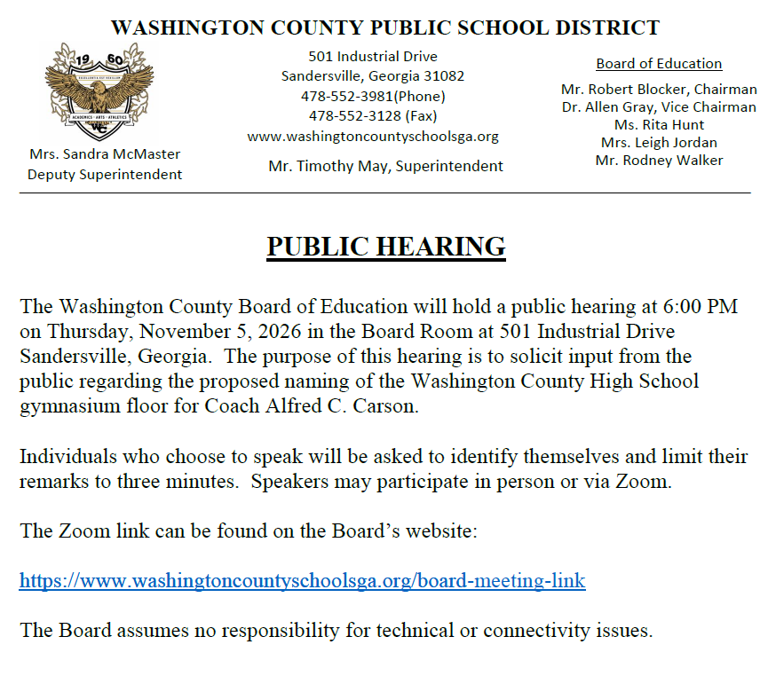 Public Hearing Notice