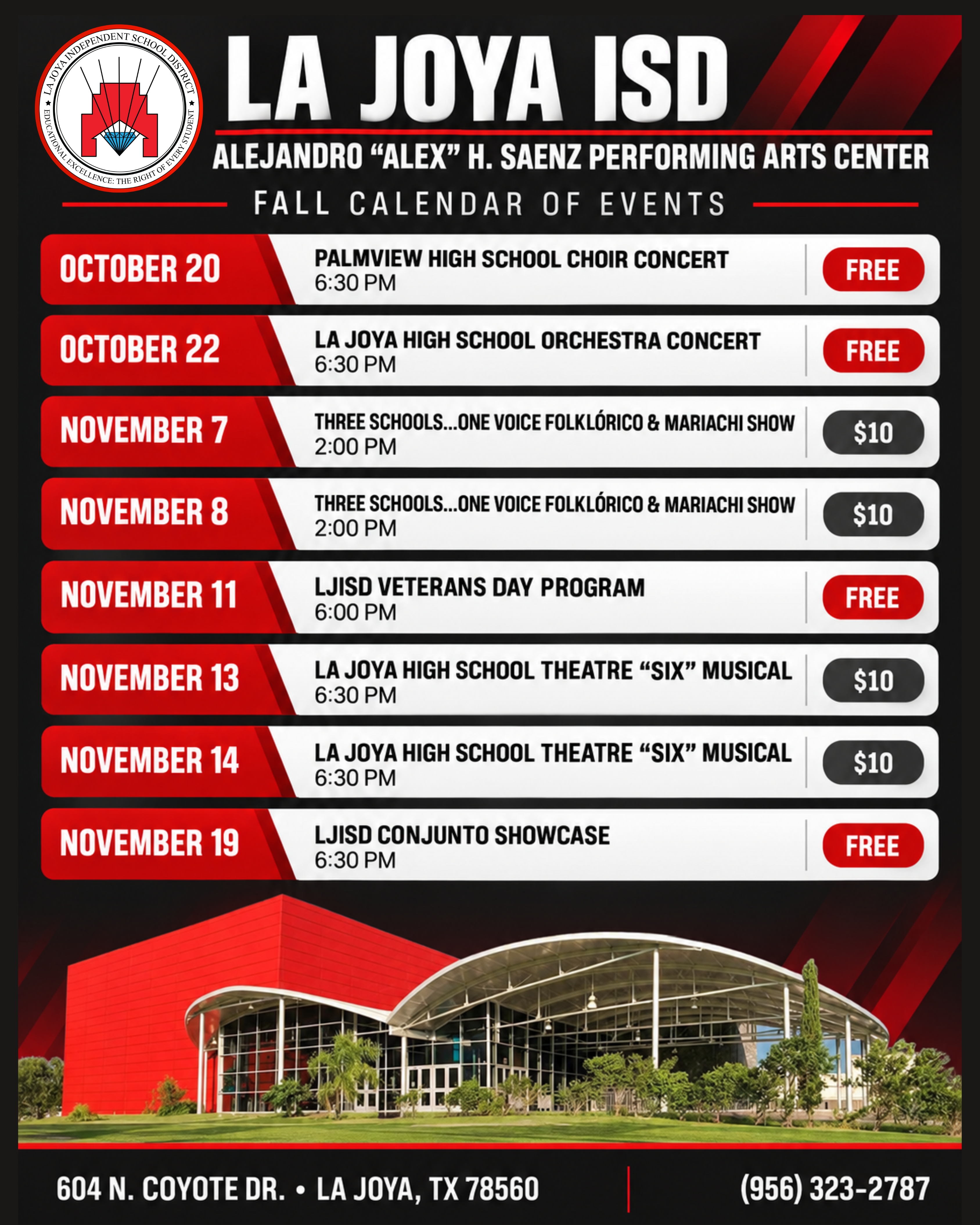 🎭🎶✨ The stage is set at La Joya ISD!