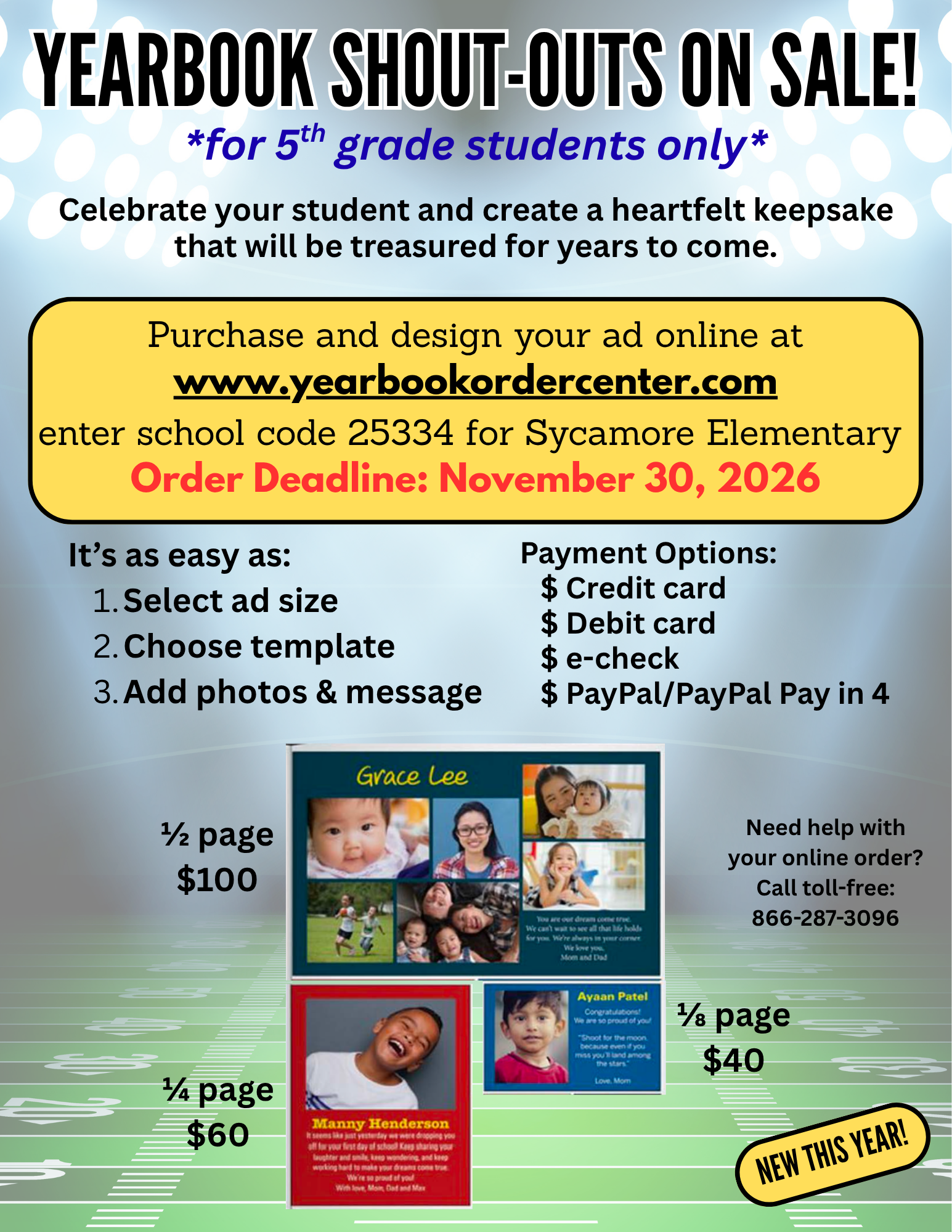 Yearbook Shout-Outs on Sale! - 5th grade only!