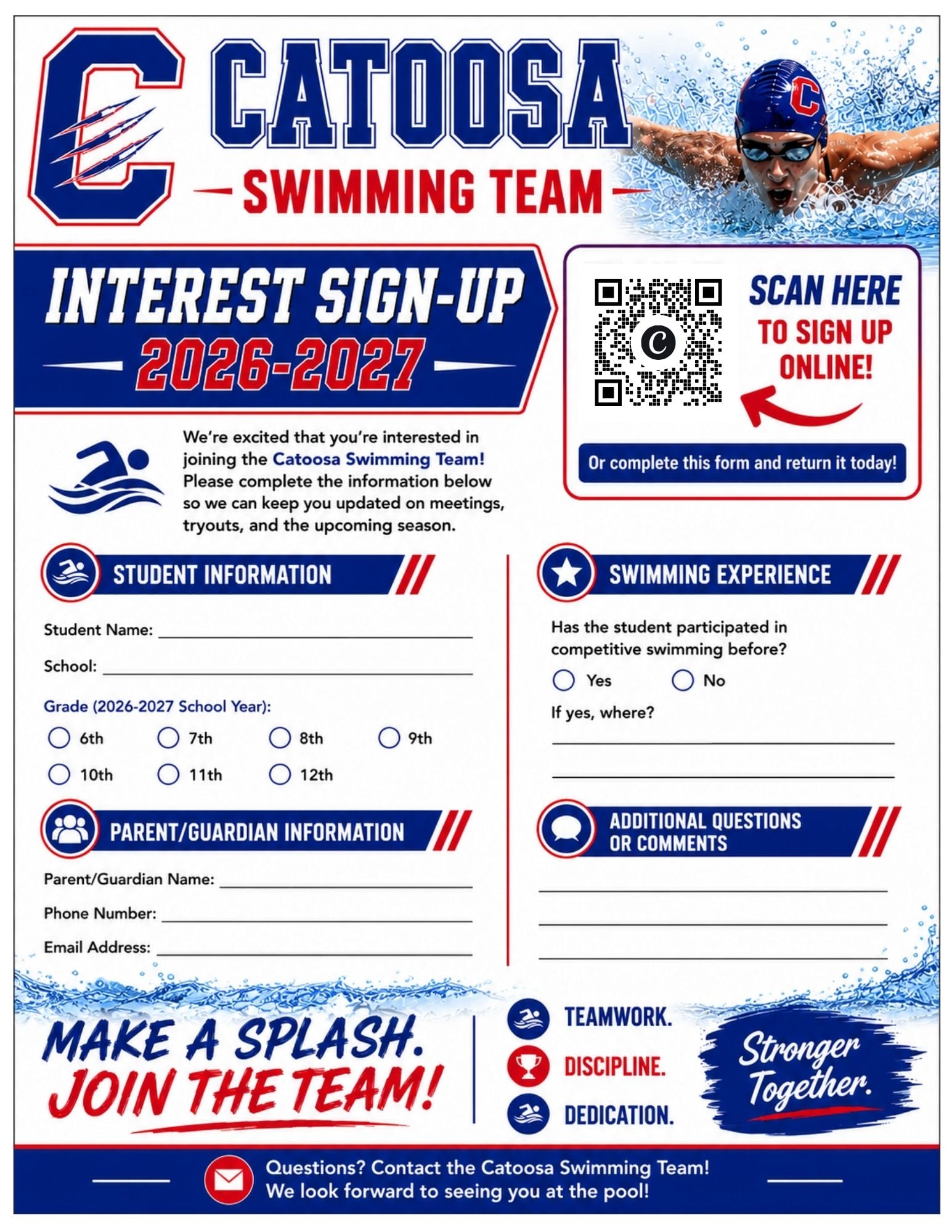🏊‍♂️ Dive In! Catoosa County Swim Team Information & Registration! 🌊