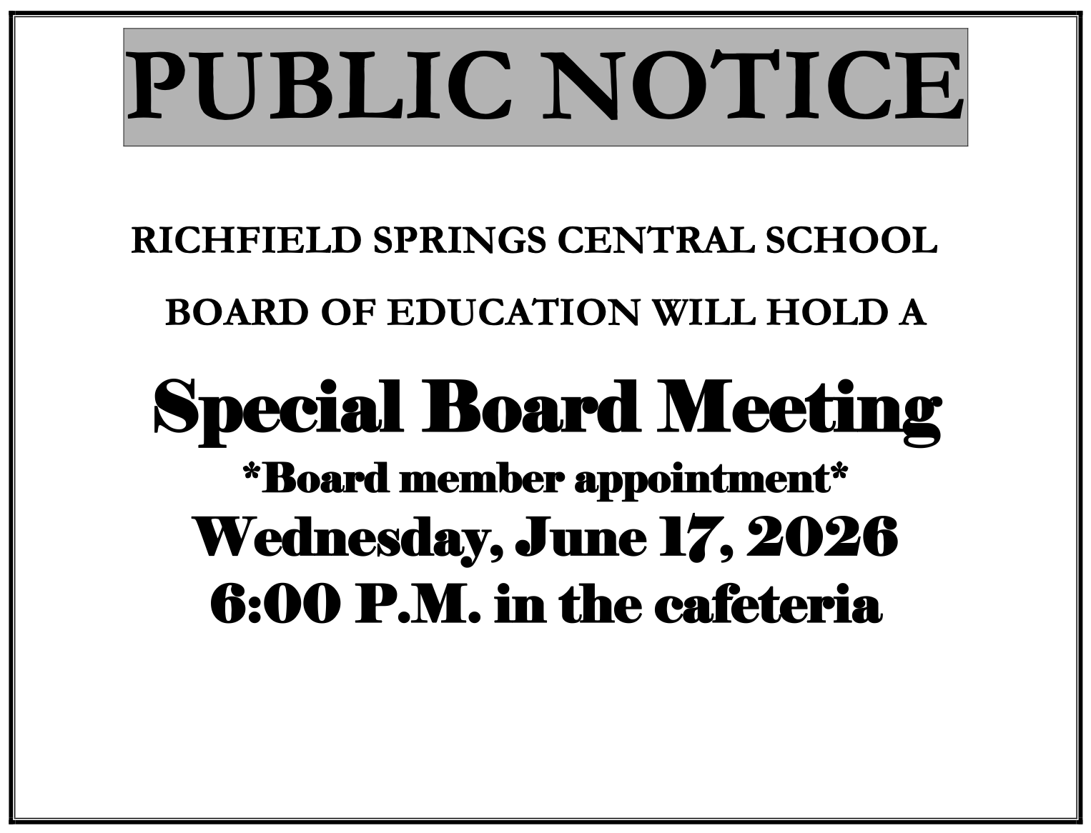 Public Notice for 6/17/26