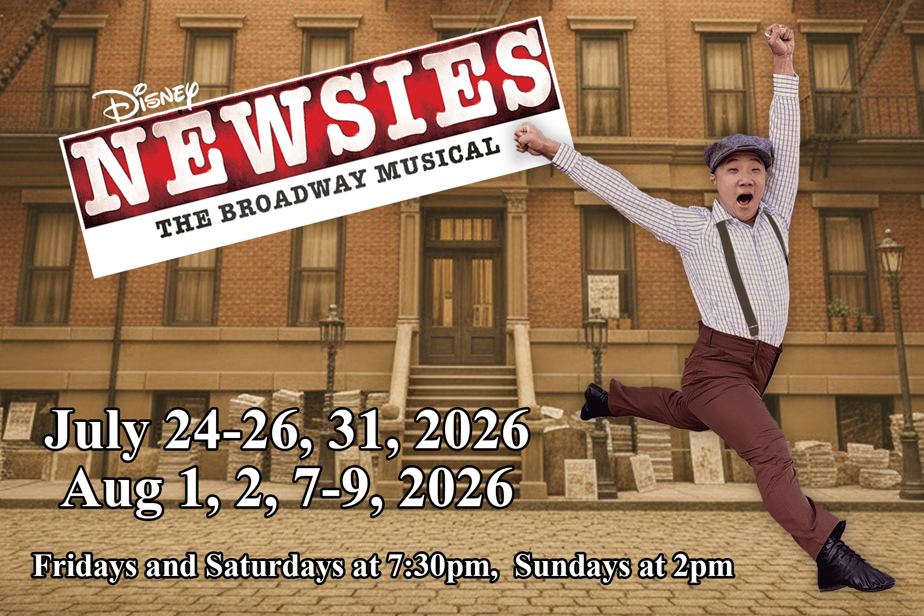 Disney's Newsies, presented by Castro Valley Arts Foundation & TMC Arts, is coming to the Castro Valley Center for the Arts July 24 through August 9!  