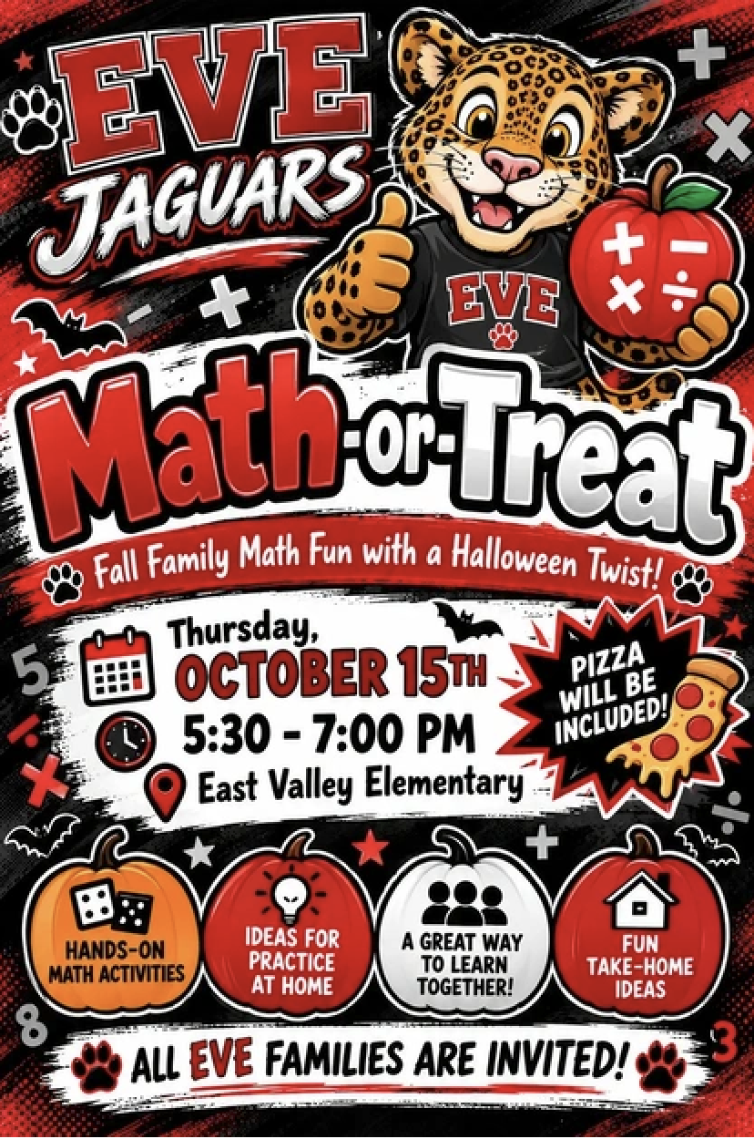 EVE Math or Treat Family Night- Thursday, October 5:30-7pm