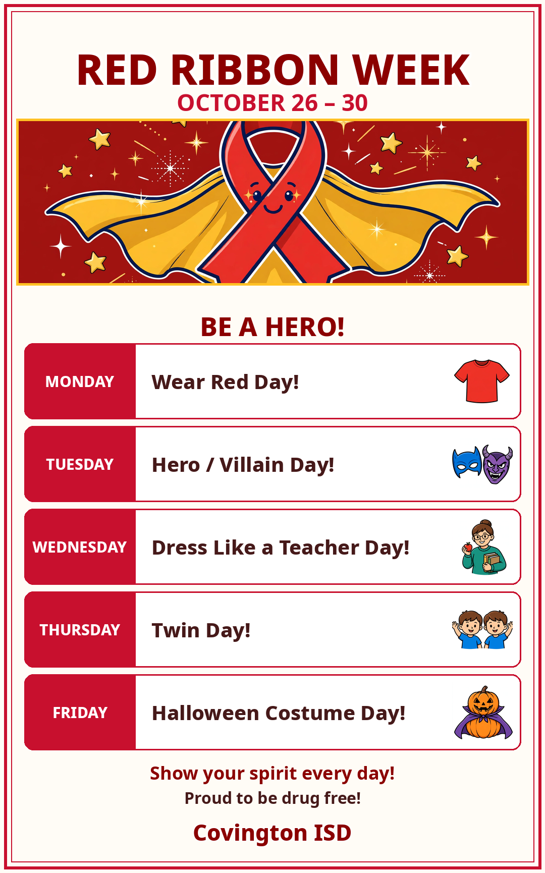 Red Ribbon Week is coming soon!