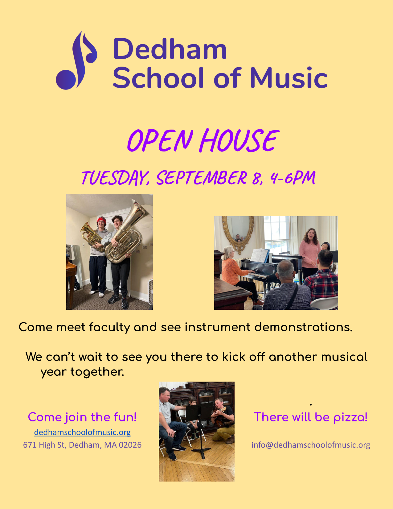 Dedham School of Music Open House
